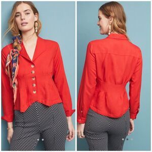 Anthropologie Maeve Delia Tailored Blouse Size 6
